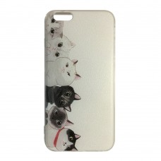 iPhone 6 6s Plus 5.5 - TPU Matte Soft Protective Phone Cover Case - Cats